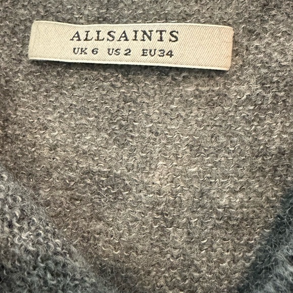All Saints Charcoal V-Neck Sweater - Picture 2 of 2